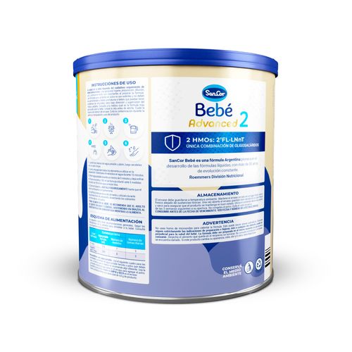 Sancor Bebe 2 Advanced Lata X 800 Gr