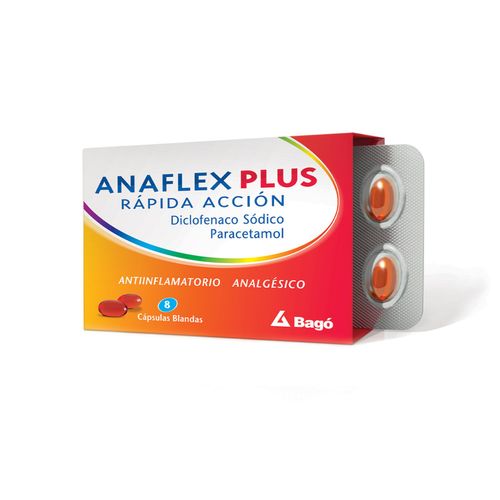Anaflex Plus Analgésico Antiinflamatorio X 8 Cápsulas Blandas