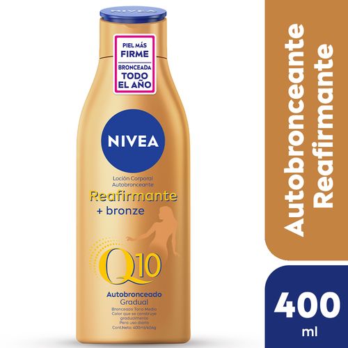 Loción Corporal Autobronceante + Reafirmante Nivea Q10 Para Uso Diario X 400 Ml