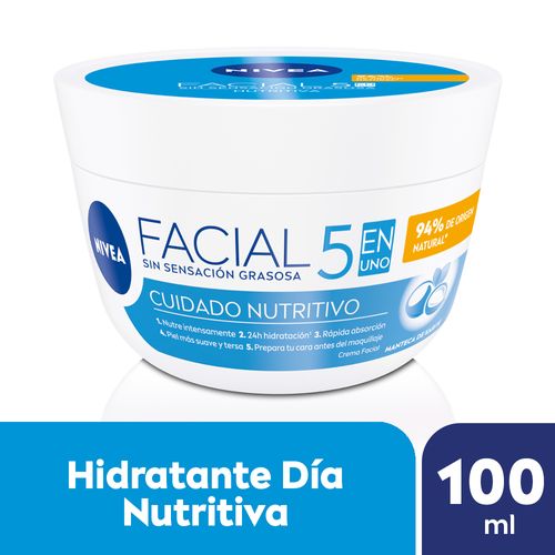 Crema Facial 5 En 1 Nivea Cuidado Nutritivo Para Todo Tipo De Piel X 100 Ml