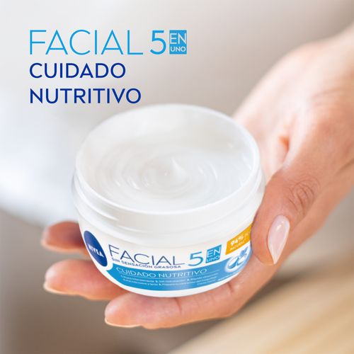Crema Facial 5 En 1 Nivea Cuidado Nutritivo Para Todo Tipo De Piel X 100 Ml