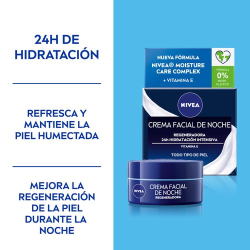 Crema Facial Hidratante De Noche Nivea Essentials Regeneradora Para Piel Normal X 50 Ml