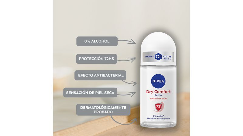 Nivea Dry Comfort Deo Roll-On 50 Ml – 48h Schutz & Trockenes Gefühl, Dermatologisch Getestet