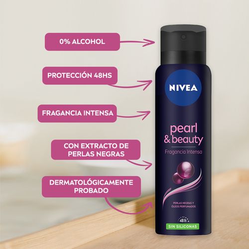 Desodorante Antitranspirante Femenino Nivea Pearl & Beauty Fragancia Intensa Sin Siliconas X 150 Ml