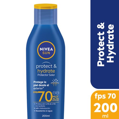 Protector Solar Humectante En Loción Nivea Sun Protect & Hydrate Fps 70 X 200 Ml