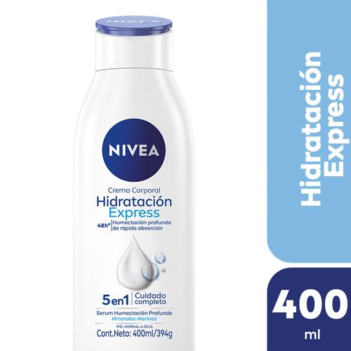 Crema Corporal Nivea Hidratación Express Humectación Profunda Piel Normal A Seca X 400 Ml