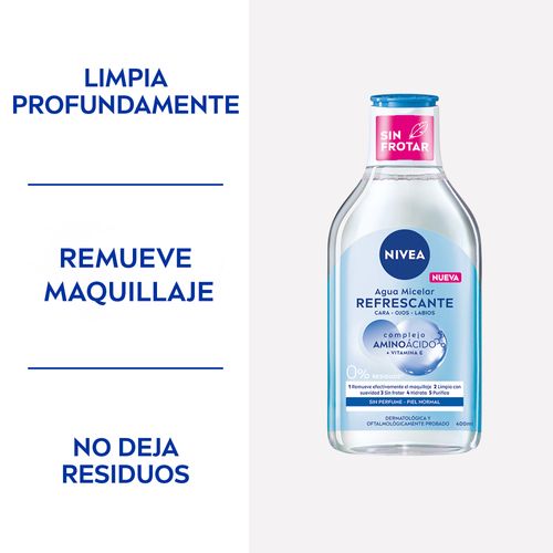 Agua Micelar 5 En 1 Nivea Refrescante Para Piel Normal X 400 Ml