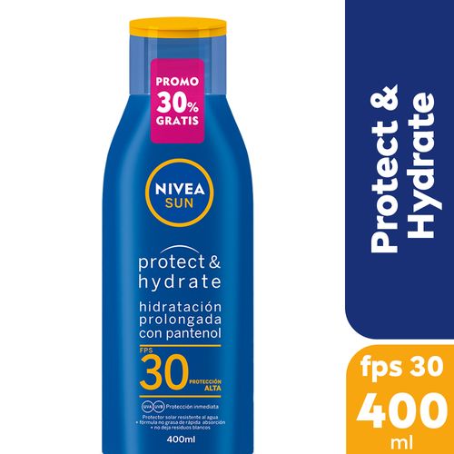 Protector Solar Humectante En Loción Nivea Sun Protect & Hydrate Fps 30 X 400 Ml