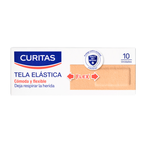 Apósitos Adhesivos Curitas Tela Elástica Ideal Para Heridas En Articulaciones X 10 Unidades