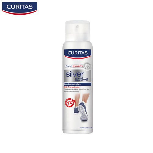 Desodorante Para Pies Curitas Silver Active 72 Horas De Protección X 150 Ml
