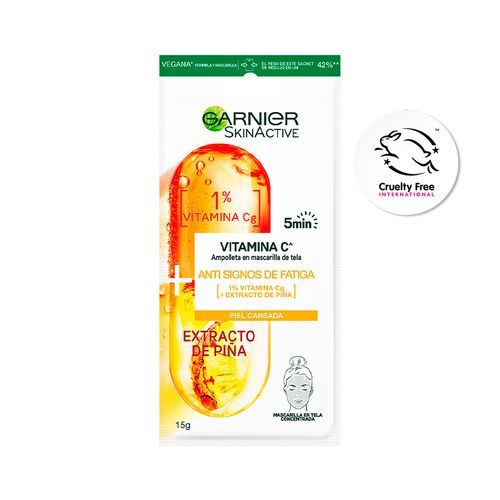 Mascarilla de Tela - 1% Vitamina Cg + Ananá Garnier
