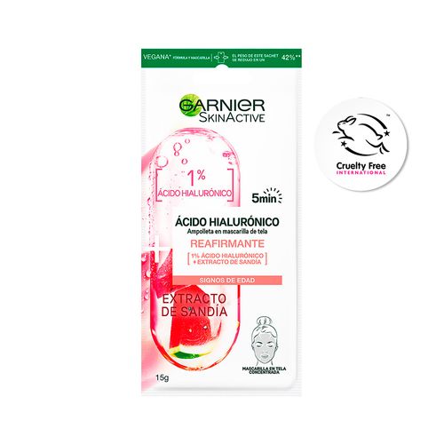Mascarilla de tela - 1% Ácido Hialurónico + Sandía Garnier