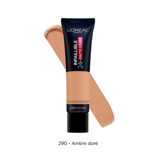 Base de Maquillaje L'Oréal París Infaillible Matte Cover Tono Golden Amber