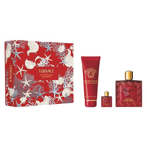 Versace Eros Flameset Edp 100 Ml + Shower Gel 150 Ml + Edp 5 Ml