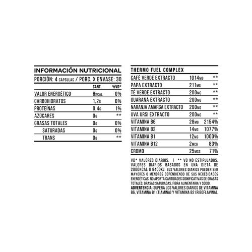 Star Nutrition Thermo Fuel Max Cápsulas X 120