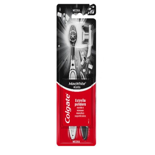 Colgate Max White Carbon Cepillo Dental  Pack X 2