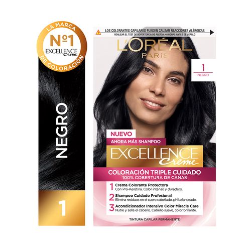 Kit Tintura Excellence Creme Tono 1 Negro