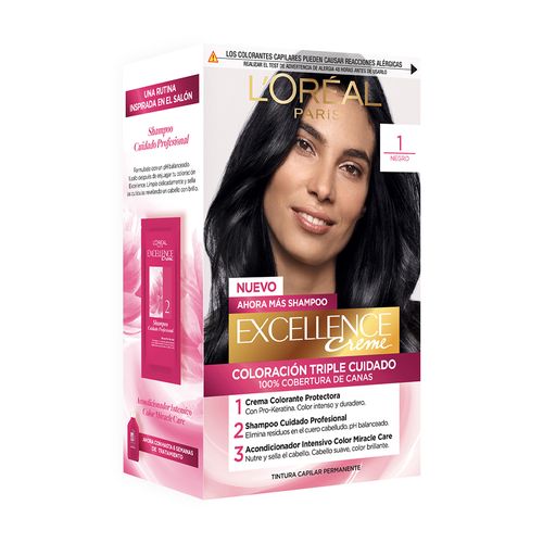Kit Tintura Excellence Creme Tono 1 Negro