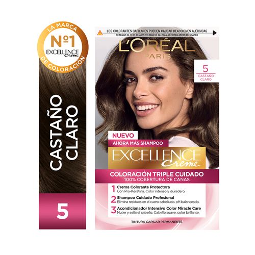 Kit Tintura Excellence Creme Tono 5 Castaño Claro
