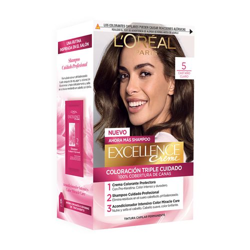 Kit Tintura Excellence Creme Tono 5 Castaño Claro