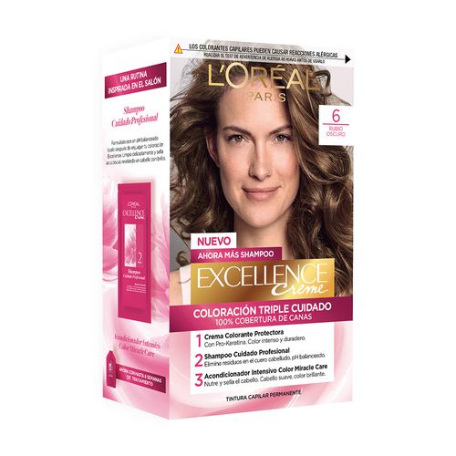 Kit Tintura Excellence Creme Tono 6 Rubio Oscuro