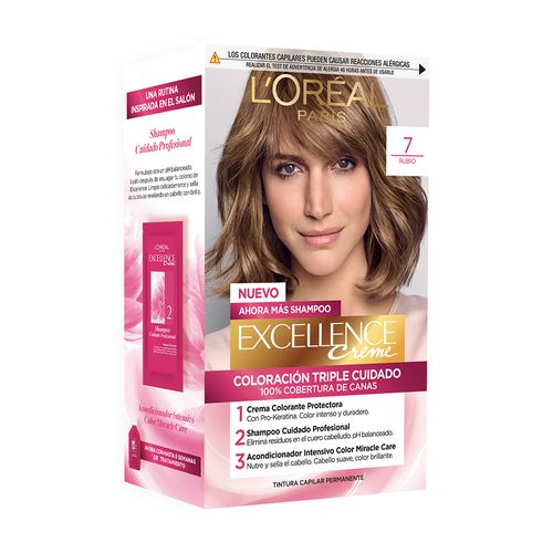 Kit Tintura Excellence Creme Tono 7 Rubio