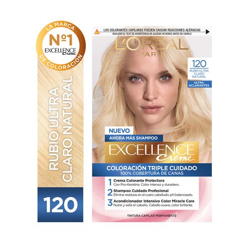 Kit Tintura Excellence Creme Ultra Aclarante Tono 120 Rubio Ultra Claro Natural