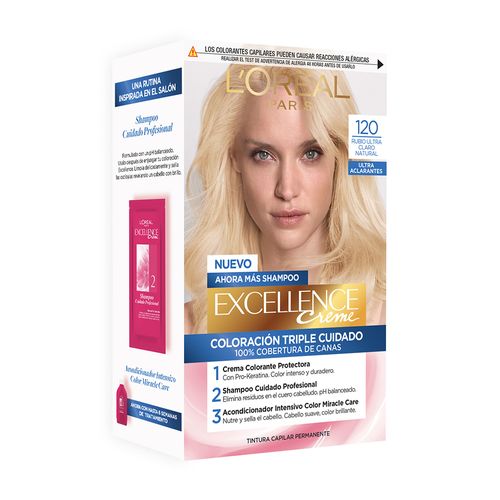 Kit Tintura Excellence Creme Ultra Aclarante Tono 120 Rubio Ultra Claro Natural