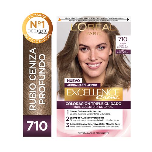 Kit Tintura Excellence Creme Extra Profundo Tono 710 Rubio Profundo
