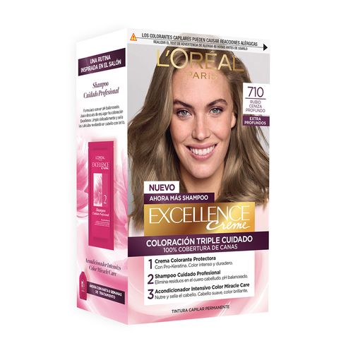 Kit Tintura Excellence Creme Extra Profundo Tono 710 Rubio Profundo