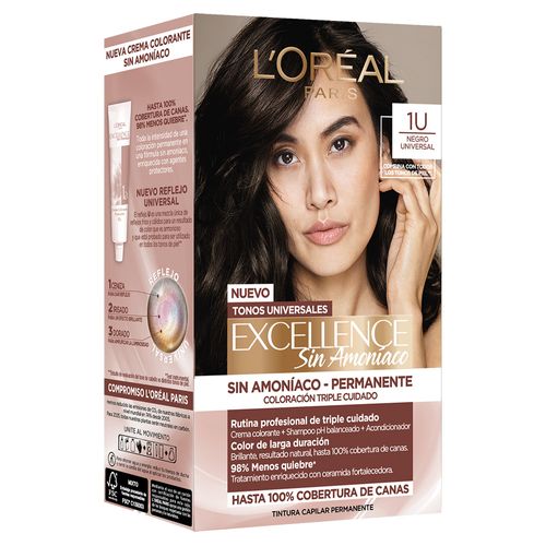 Kit Tintura Excellence Sin Amoníaco Tono 1U Negro Universal