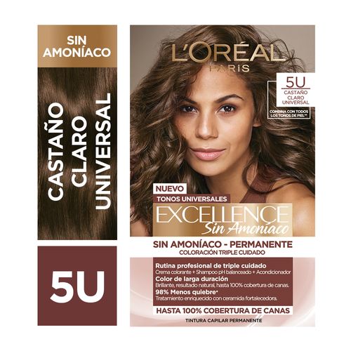 Kit Tintura Excellence Sin Amoníaco Tono 5U Castaño Claro Universal