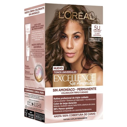 Kit Tintura Excellence Sin Amoníaco Tono 5U Castaño Claro Universal