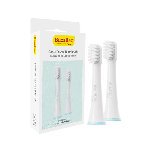 Bucaltac Repuesto Cepillo Electrico Sonic Power Blue Toothbrush X 2 Unidades