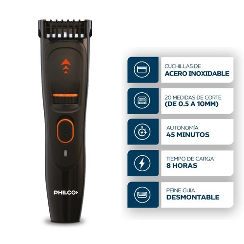 Philco Corta Barba Inalámbrica Beard Trimmer - 20 Posiciones Cb9805Pp