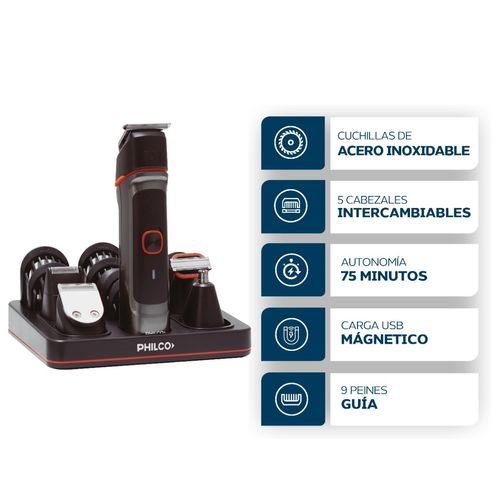 Philco Cortadora De Pelo - Barba   Grooming 5 En 1 Cb8875Pp