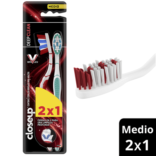 Cepillo Dental Close Up Clean Medio X 2 Unidades