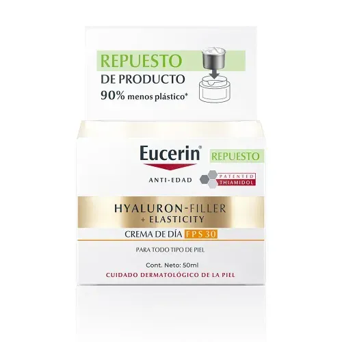 Eucerin Hyaluron-Filler + Elasticity Crema Facial Antiedad De Día Fps 30 Refill 50 Ml