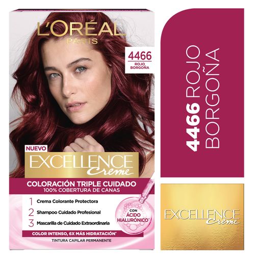 Kit Tintura Excellence Creme Tono 4466 Rojo Borgoña
