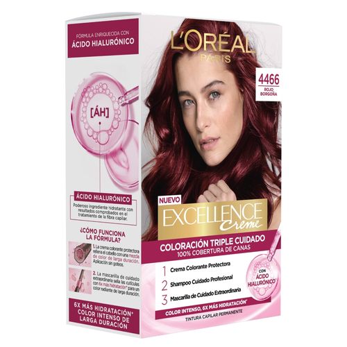 Kit Tintura Excellence Creme Tono 4466 Rojo Borgoña