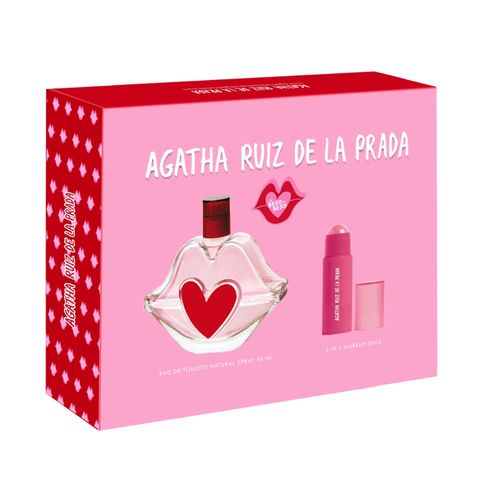 Agatha Ruiz De La Prada De Beso En Beso Fem Edt 100Ml & 3 En 1 Makeup Stick Cofre